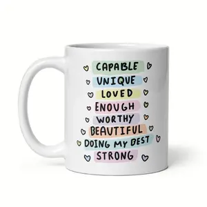 I Am Affirmations Mug Positive Mindfulness Coffee Cup Self Love Motivation Mug Law of Attraction Inspired Positivity Drinkware