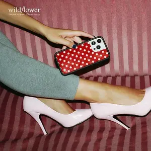 Wildflower Colors Polka Dots Phone Case for iPhone 16 15 14 13 12 17 Pro Max Plus Air WF ins Blue Red Wave point WF Cover Coque solid