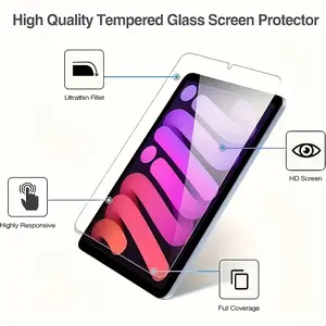 2-piece set suitable for iPad Mini 6 (8.3-inch, 2021) and iPad Mini 7 (8.3-inch, 2024) - prevents scratches and stains, comes with a simple film sticking tool