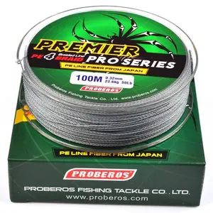 100M Gray Braided Fishing Line – 4 Strands PE Braid | 6LB–100LB Strength | High Sensitivity &amp; Durability