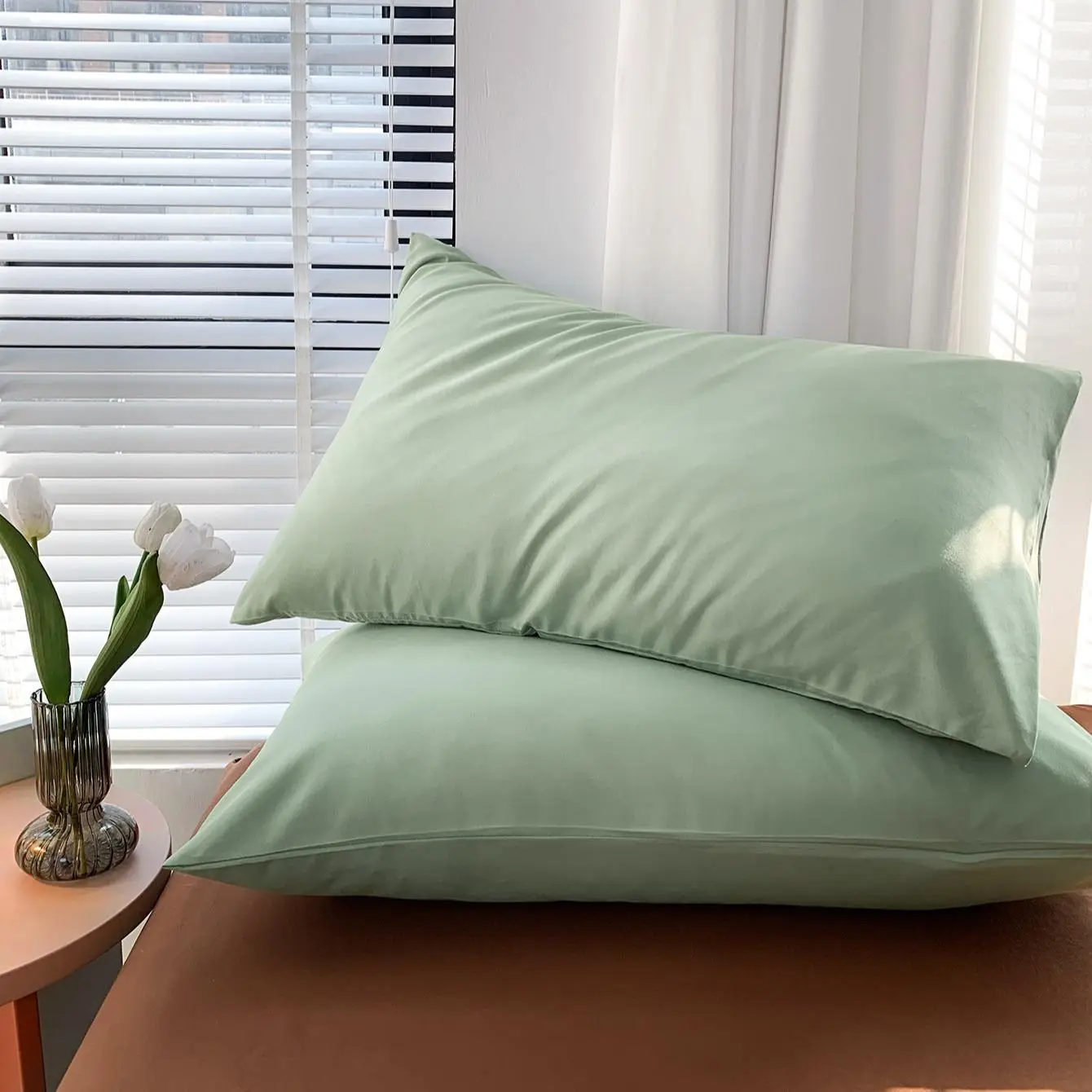 Solid Color Pillowcases, 2 Counts Soft & Comfortable Square Pillowcases without Filling, Bedding for Home, Bedroom Accessories for All Season