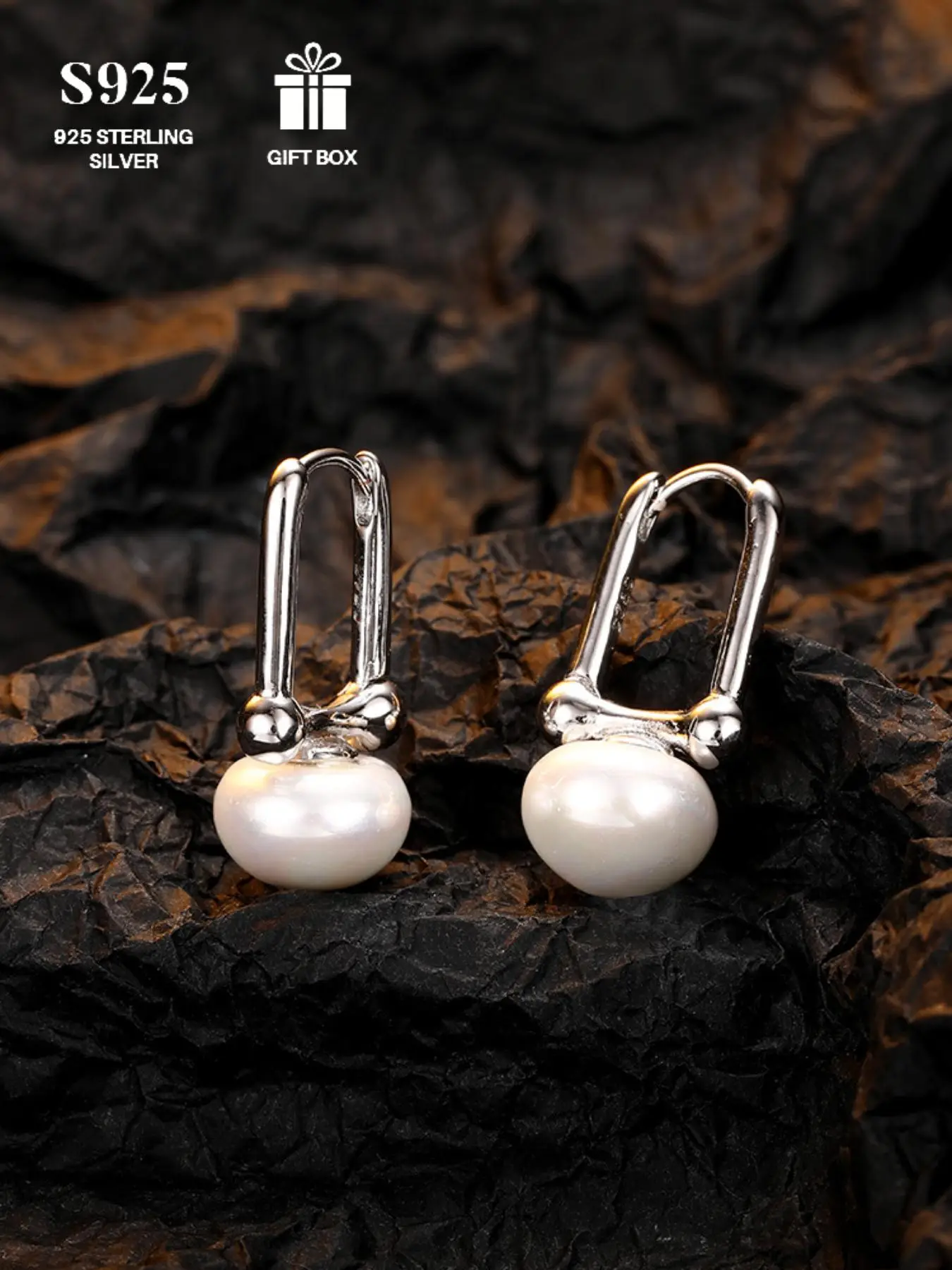 S925 Sterling Silver Pearl Decor Earrings, Fashionable Earrings for Women & Girls, Trendy All-match & Exquisite Pretty Studs Jewelry for Birthday Gift