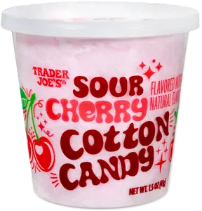 Trader Joe's Sour Cherry Cotton Candy 1.5 Oz - 2 Packs