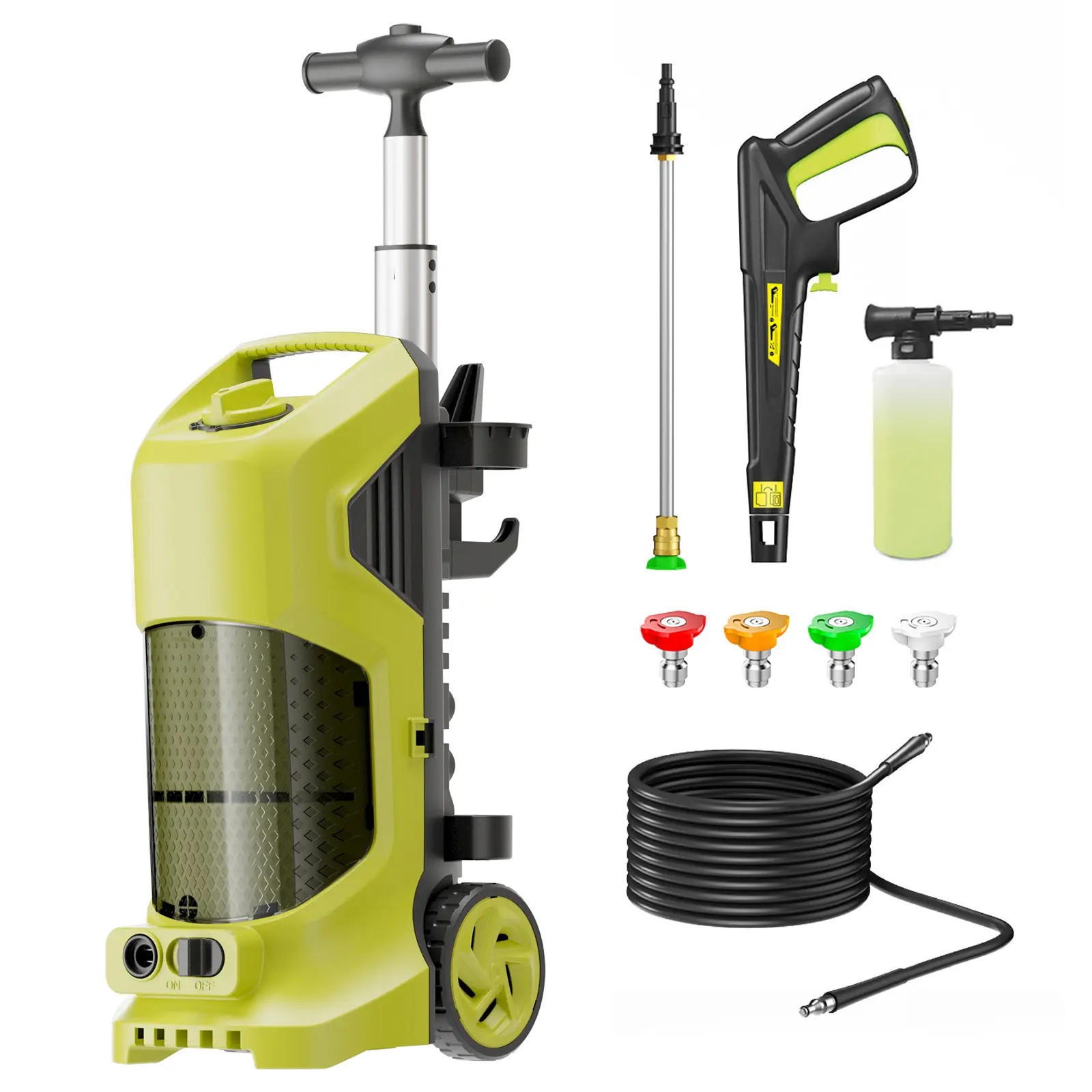 4200PSI MAX 3.6GPM Home Electric Pressure Washer, Portable Power Jet Cleaner Equipped with 25FT Reinforced High Pressure Hose, Full Nozzle Set, Foam Cannon and Soap Tank for driveway, fence, car wash, home, outdoor, sidewalk, window, porch