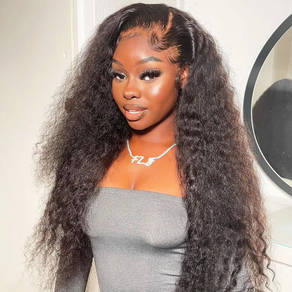 FORGIRL FOREVER 13x4 Water Wave Lace Frontal Wig Pre Plucked Water Wave Human Hair Wigs Natural Color Transparent Lace Front Human Hair Wigs
