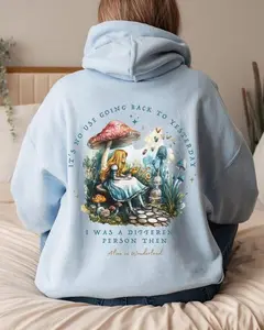 Made in USA, Vintage #Alice In Wonderland Unisex Hoodie, Classic Fantasy Literature Graphic Pullover, Book Lover Streetwear Apparel, Reading Inspired Gift For Men Women
