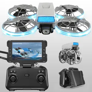 Foldable remote control, drone propeller protection, one-click takeoff and landing, detachable lanyard, 3D flip dual batteries are ideal gifts for both beginners and adults rc helicopter