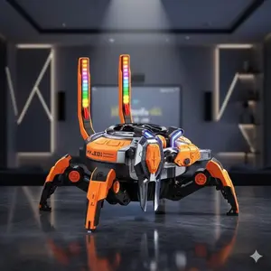 Bluetooth LED Mechanical Crab Speaker, Wireless Stereo TWS Pairing, 10W Bass Boost, Portable & Long Battery, for Home Parties & Outdoor Adventures.