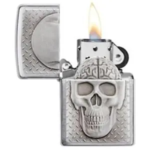 Zippo Manufacturing  2019 Skull Reveal Lighter - Street Chrome