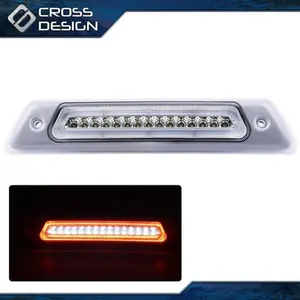 CROSSDESIGN Fit For 09-14 Ford F-150 US Clear LED Rear Third 3Rd Brake Light Roof Cargo Lamp