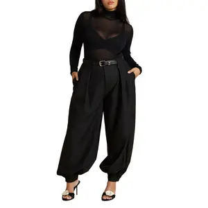 ELOQUII Women's Plus Size Balloon Trouser With Pleats