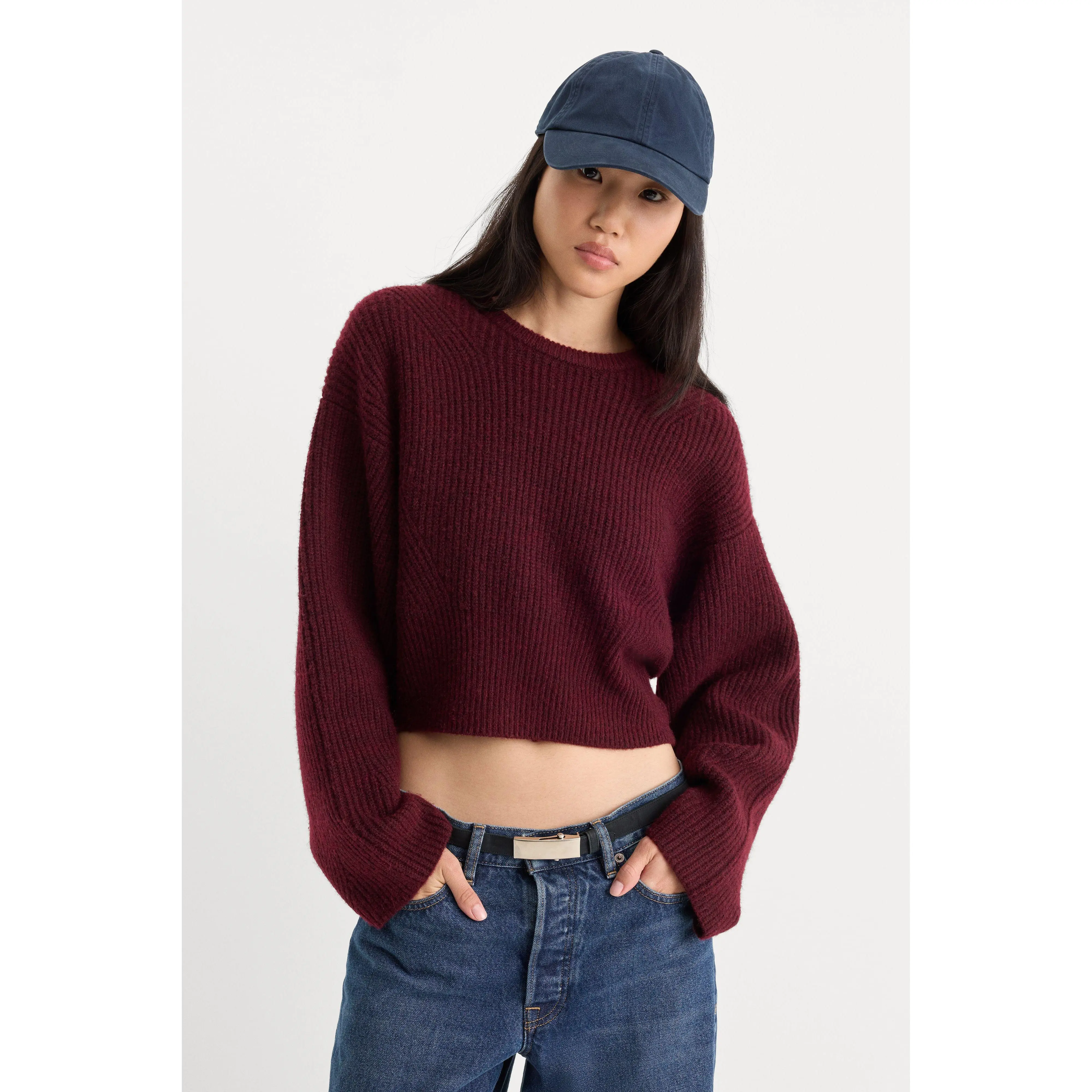 THE CHUNKY KNIT SWEATER | BERRY NOIR