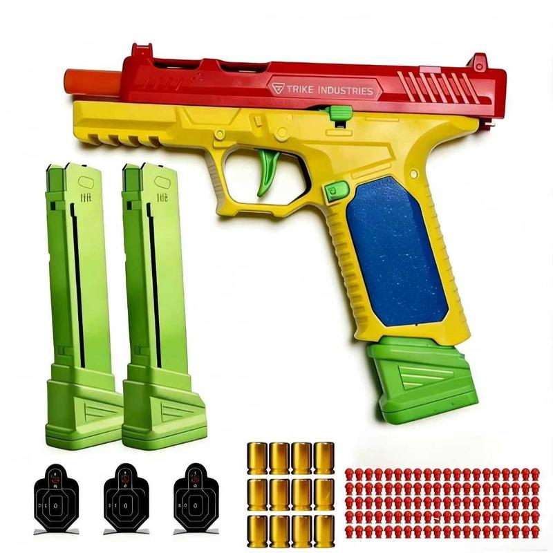 Strike Industries 2026 Classic Design Toy with 100 Soft Bullets 12 Bullet Shells 3 Target Sheets & Automatic Shell Ejection for Endless Fun