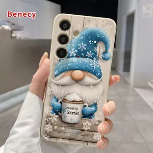 Soft Phone Case Compatible with Samsung Galaxy S23 Ultra S24 Plus S25 S22+ Snowy Gnome Delight Pattern Full-body Camera lens Protection skin-friendly feel Cover Shell