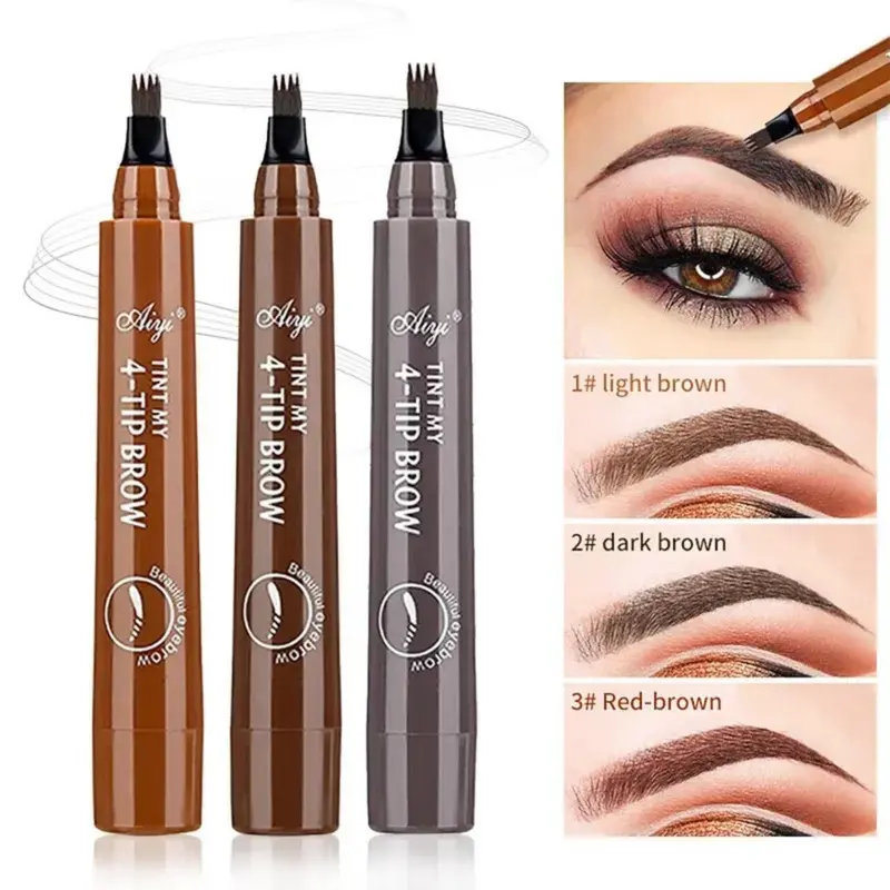 5 Color Waterproof Eyebrow Pencil with 4-Point Tips, Liquid Eyebrow Makeup Recommended by Makeup Artists, Quick Makeup for Natural Brows, Eyebrow Makeup Products#Black Friday#Valentine's Day