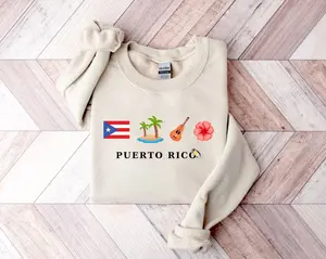 Puerto Rico Sweatshirt, Taino, Puerto Rico Flag Shirt, Island Sweater, Palm Tree, Latin Salsa Music Shirt, Puerto Rican Gift Hoodie Fabric Love