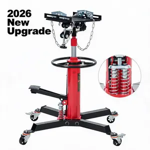 Hydraulic Transmission Jack, 1322 LB Capacity, High Lift Transmission Lift with Dual Plungers, 360° Rotation & 30° Tilting Saddle for Home Garage & Auto Shop
