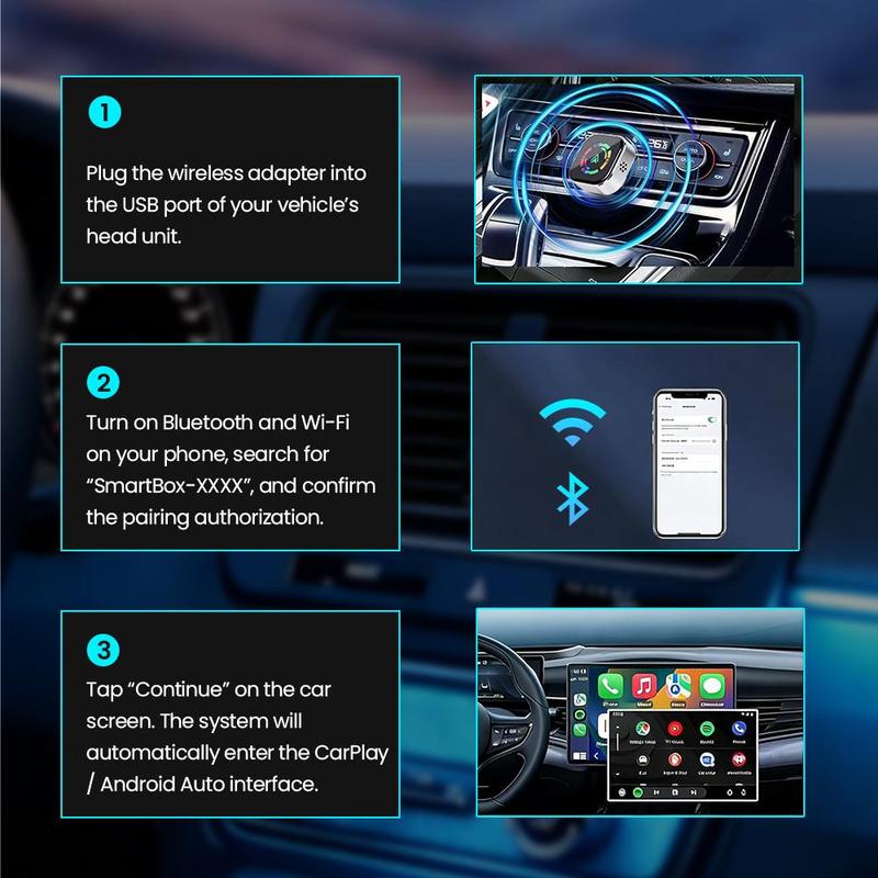 2026 New Wireless carplay Adapter for iPhone/Android  – Plug & Play, Fast Auto-Reconnect No Delay, Hands-Free