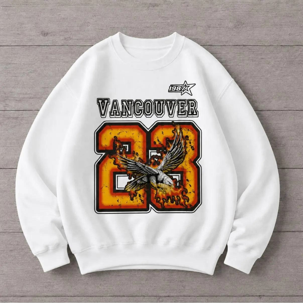 Vancouver 23 Eagle Graphic Sweatshirt, Vintage Varsity Crewneck, College Streetwear Pullover, Unisex Sweatshirt