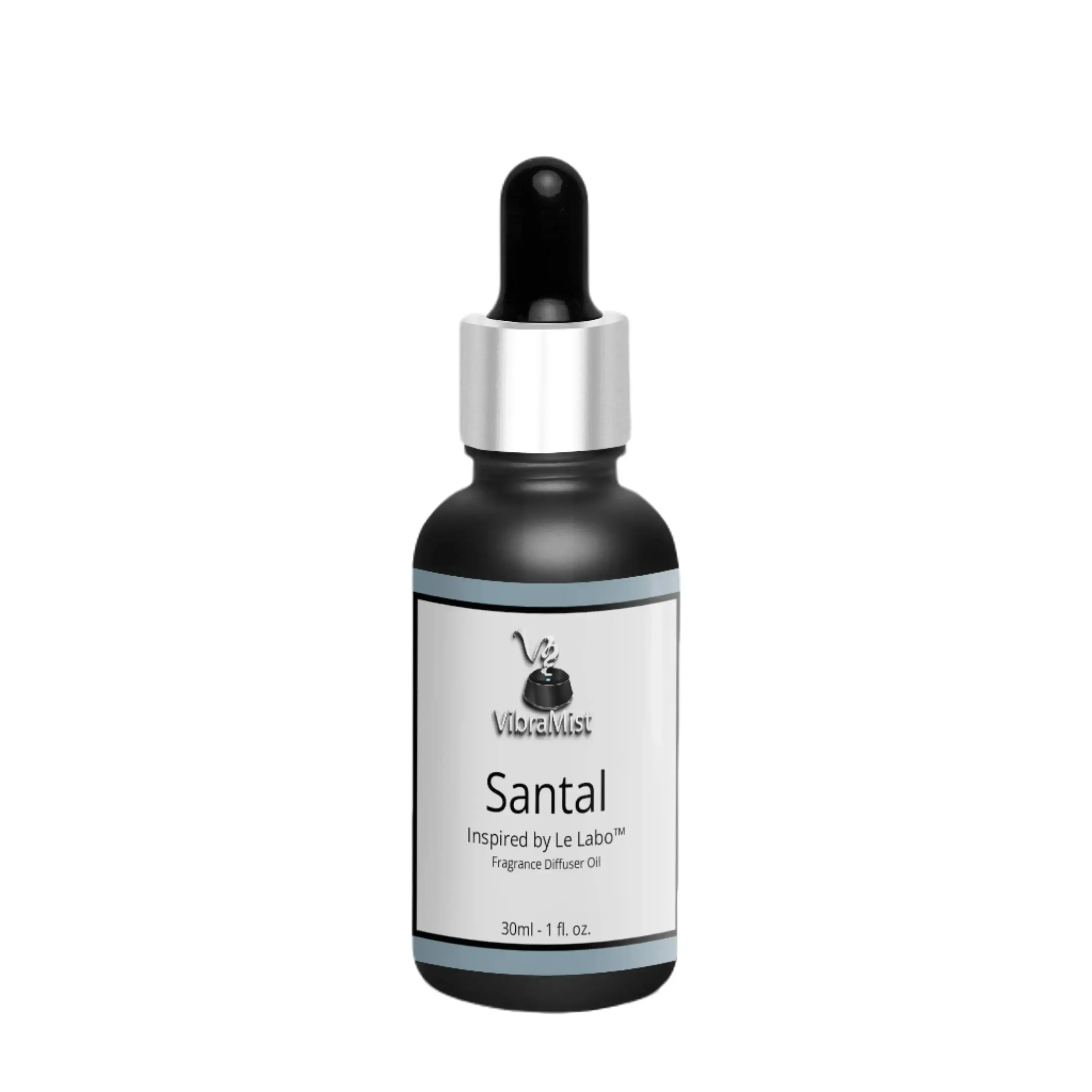 VibraMist Santal Diffuser Oil, Concentrated Premium Aromatherapy Essential Oil for Ultrasonic and Waterless Diffusers and Crafting - Inspiration: Santal,Tonka,Amber Mist, Leather,Oud -30 mL,1 Fl oz