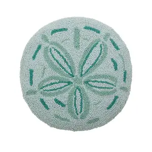 Peking Handicraft  14 in. Sand Dollar Shaped Poly Fill Hook Pillow, Multi Color