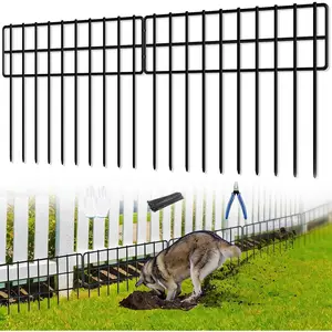30 Panels 42.5ft(L) x 13in(H) No Dig Rustproof Metal Animal Barrier Fence, Outdoor Garden Fence Border for Dog Rabbit for Garden Bottom Protection