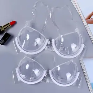 3pcs Disposable One-Piece Push-Up Bra, Deep U-Shaped Wire-Free Design, Side Wings with Adjustable Detachable Straps, Sexy Comfort Lingerie for Women