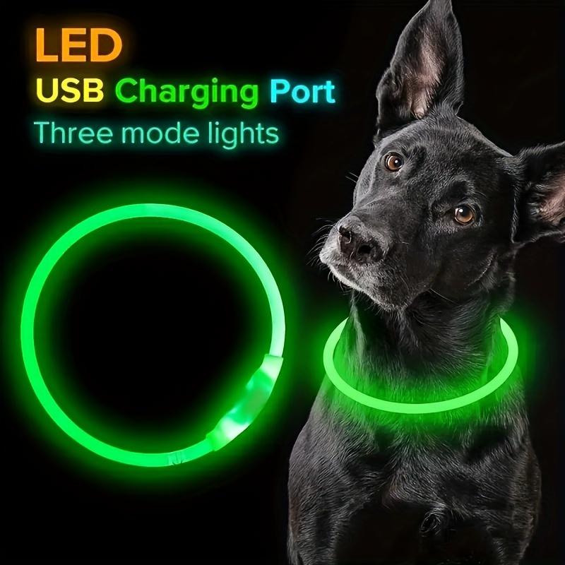 USB Rechargeable Whole Luminous Pet Dog LED Light Collar Anti-loss At Night