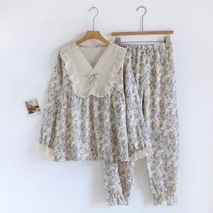 2025 New Autumn and Winter Women Pajamas Long-Sleeved Trousers 2-Piece Set  Print Homewear Ladies Pajamas