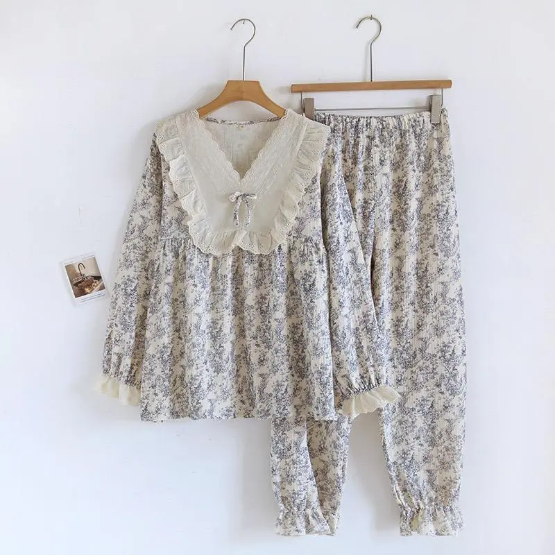 2025 New Autumn and Winter Women Pajamas Long-Sleeved Trousers 2-Piece Set Print Homewear Ladies Pajamas 2025 New Autumn and Winter Women Pajamas Long-Sleeved Trousers 2-Piece Set Print Homewear Ladies Pajamas