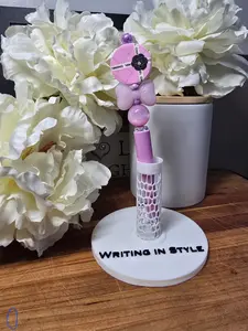 Blush Bow Luxe Beaded Pen – Fashion-Inspired Pink Elegance