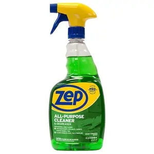 ZEP 32 oz. All-Purpose Cleaner and Degreaser, Spray and Wait Formula, Cuts Tough Grease and Soap Scum, Ideal for Kitchen Countertops and Bathroom Tiles, Pleasant Scent, Leaves Surfaces Shined.