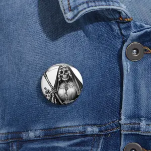 Custom Santa Muerte Pin Buttons