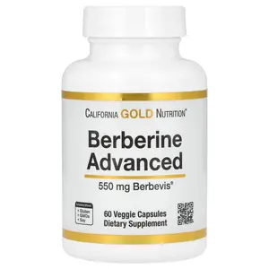 California Gold Nutrition Berberine Advanced, Berbevis Phytosome with Berberine Phospholipid Complex with Sunflower Lecithin, 550 mg, 60 Veggie Capsules