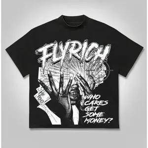 FEEGO Carpesun Y2K Graphic T-Shirt, Men’s 100% Cotton Crewneck Tee, "Who Cares About Money?"Bold Print Shirt, Casual Short Sleeve Summer Tee, Harajuku Letter Style, Machine Washable, TikTok Viral Streetwear, Unisex Casual Top