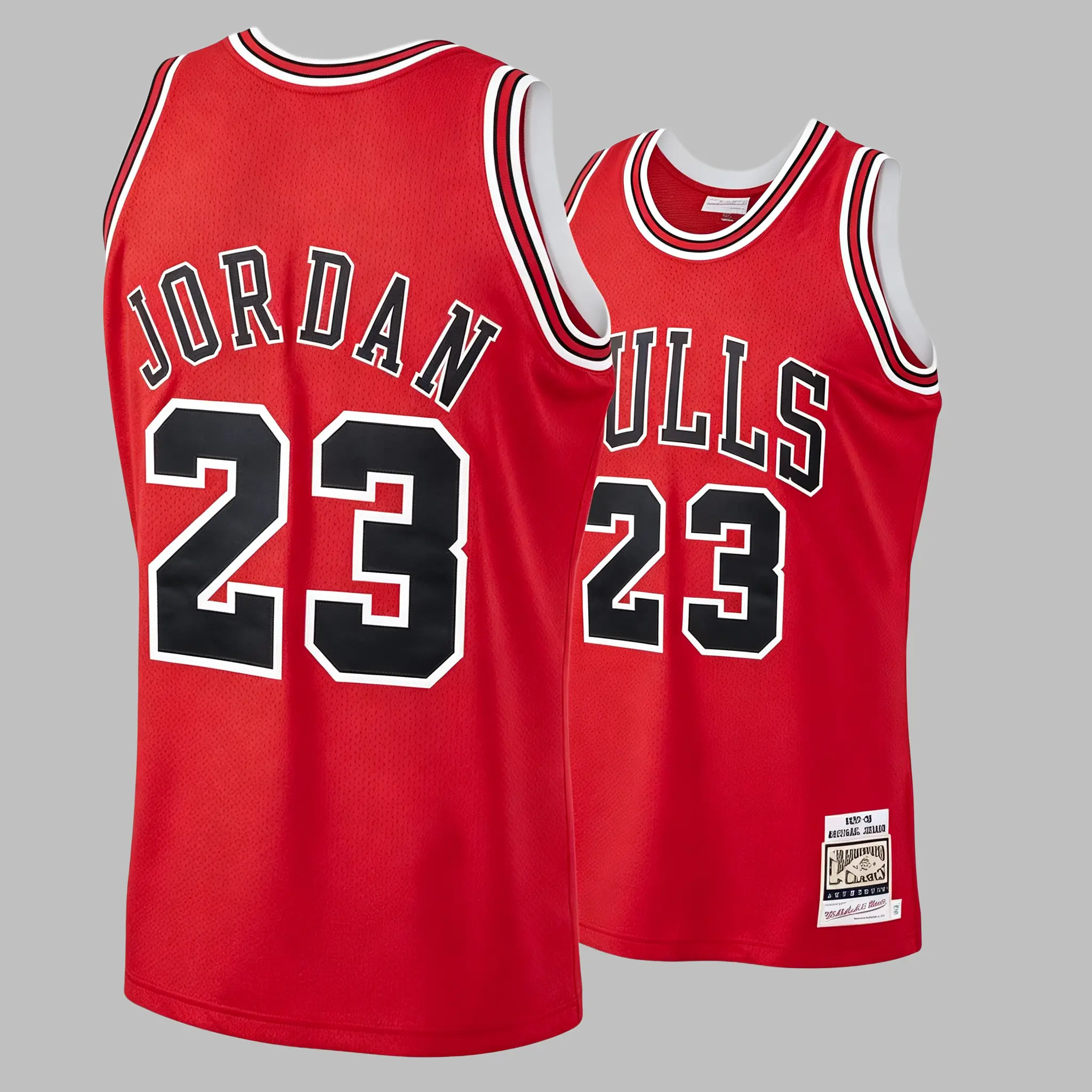 stitched Men's Classic-Design Sleeveless Basketball Jerseys Retro Red shirt 1997-98