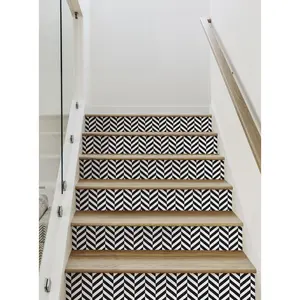 Herringbone Solid Peel and Stick Stair Riser Strips