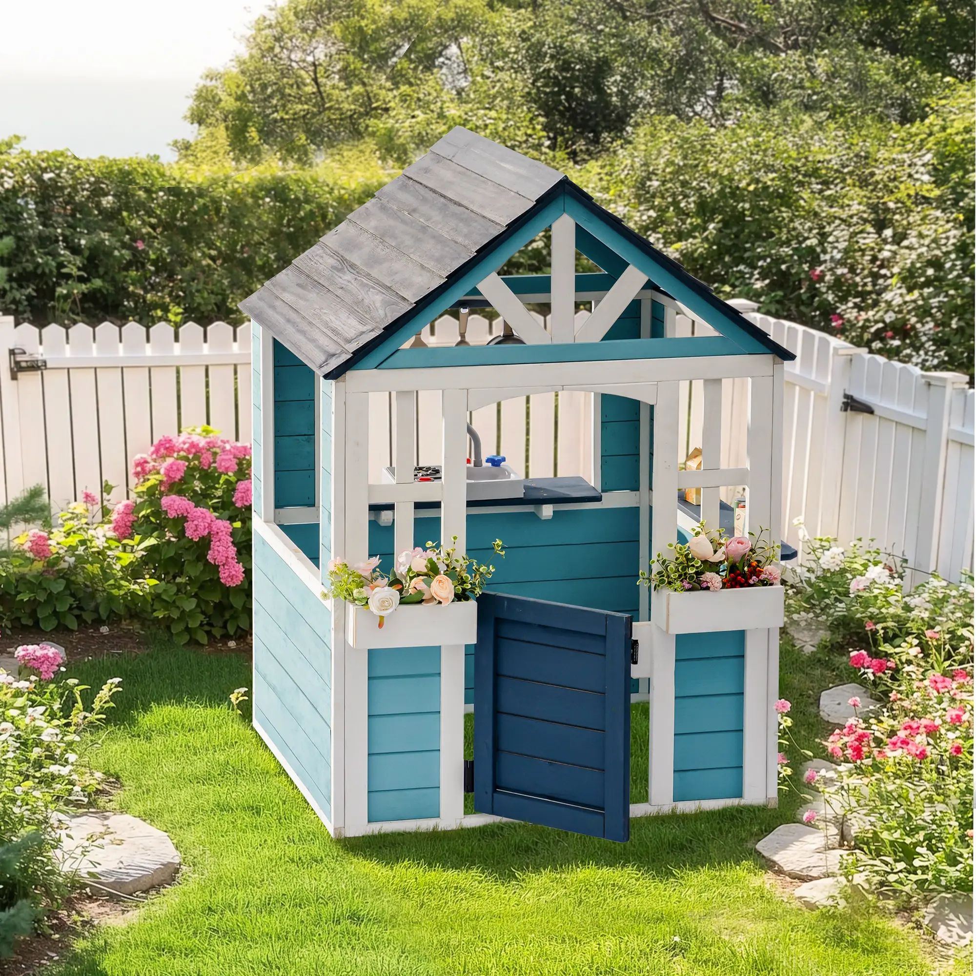 Robud Wooden Outdoor Playhouse Robud Wooden Outdoor Playhouse