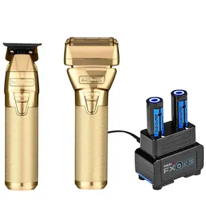 BaBylissPRO FXONE GoldFX New Trimmer & Foil Shaver Bundle w/ Dual Battery Charger