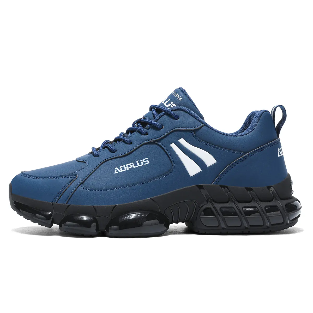 Men's Black Chunky Air Cushion Sneakers Shock Absorbing Height Increase Casual Running Dad Shoes