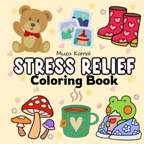 Stress Relief Coloring Book - 8.5x8.5 Inches Regular & Mini Sizes, Bold Easy Designs for Adults, Animals & Nature Themes Including Landscapes, Flowers, Patterns, Cute Things for Relaxation (Arts & Crafts Toy)