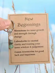 New Beginnings Keychain, Crystal Gift for New Beginnings, Keychain for New Job, Graduation, Healing Journey, Handmade Keychain