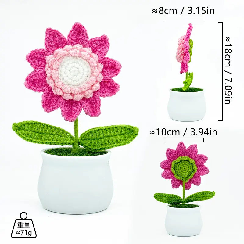 Rose red sunflower potted plant