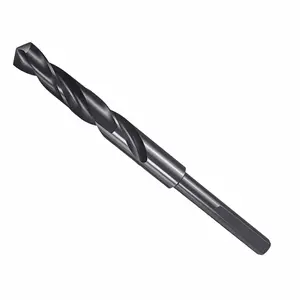 Drill Bit, 33/64" Cutting Diameter (13.1mm), 3/8" Reduced Shank 3-Flat 4341 HSS Nitriding Black 118° Cutting Angle Bits - (Applications: for Drilling Plastic Wood)