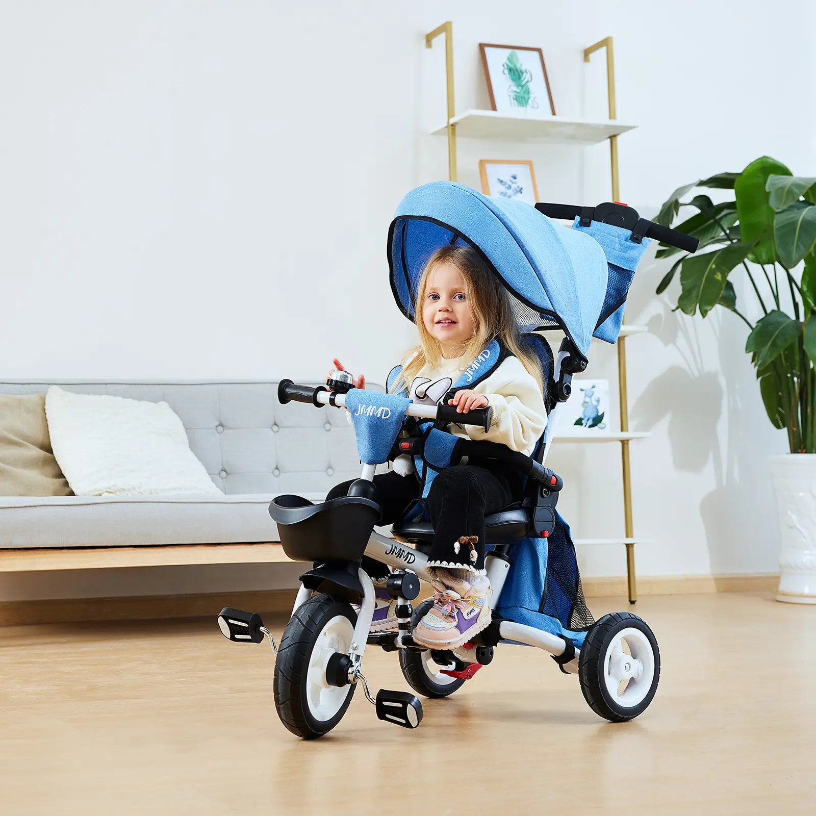 JMMD 7-in-1 Folding Toddler Tricycle (18 Months-5 Years) - Metal