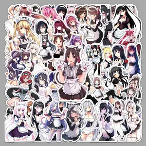 50-Pack Anime Maid Vinyl Stickers, Waterproof Self-Adhesive Reusable Accessories for Smartphone, Cellphone, Laptop, Water Bottle, Ideal for Teens (Phones & Electronics, Mobile Phone Accessories)