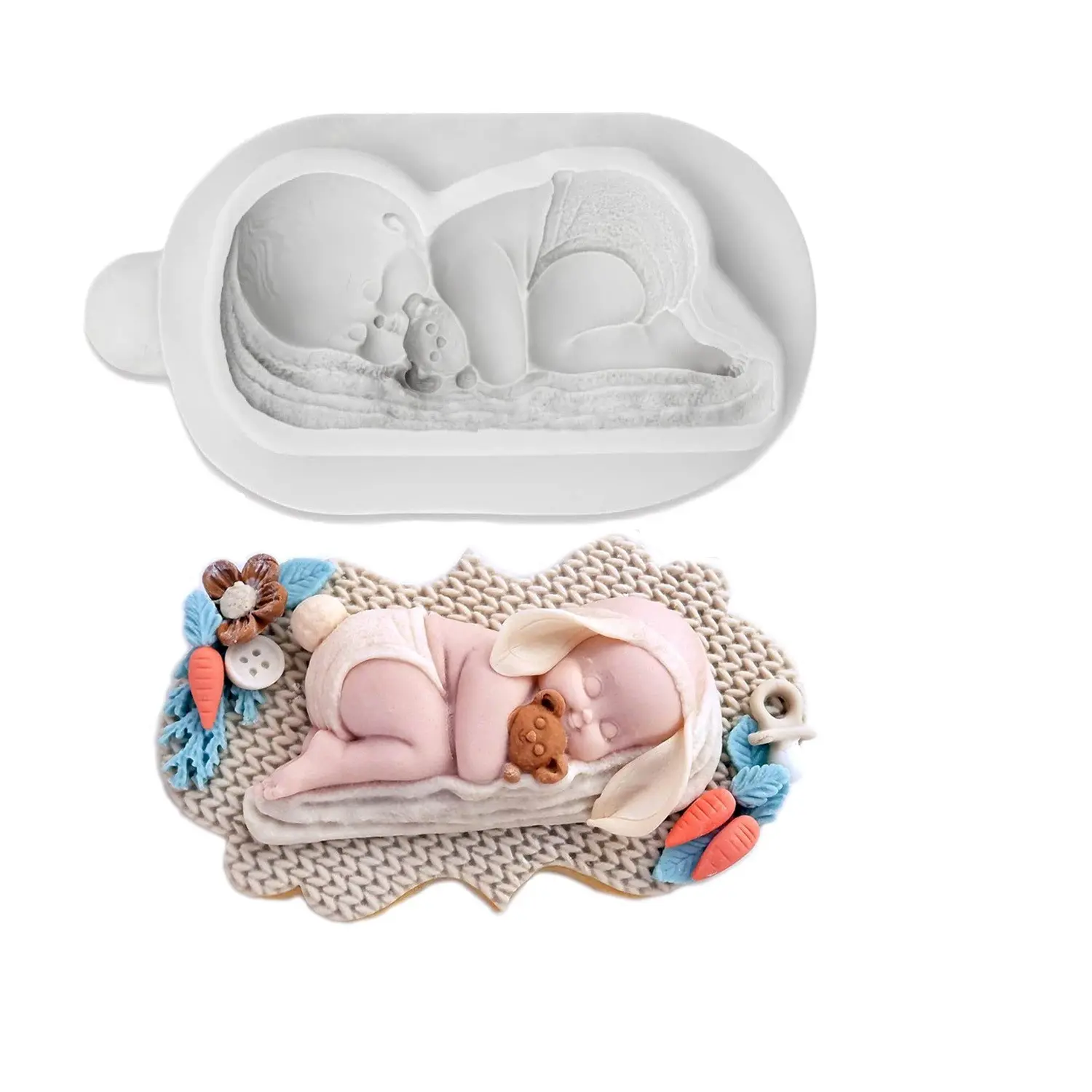 Baby Shape Silicone Mold DIY Sugar Craft Cake Decoration, Reusable Baking Tool for Home Birthday Party Holiday Crafts, Silicone Baking Molds