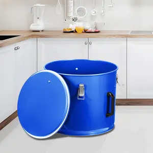 【GARVEE】10 Gallon Steel Fryer Grease Bucket with Rust-Proof Coating, Oil Disposal Caddy, Transport Container with Lid, Lock Clips, and Filter Bag for Cooking Oil Filtering and Storage
