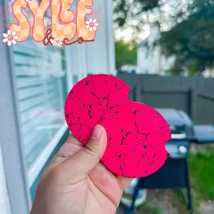 Pink Western Turquoise Car Coasters Set of 2 - Durable MDF Coasters for Cleaning Cup Holders, Easy to Clean & Maintain charm suv