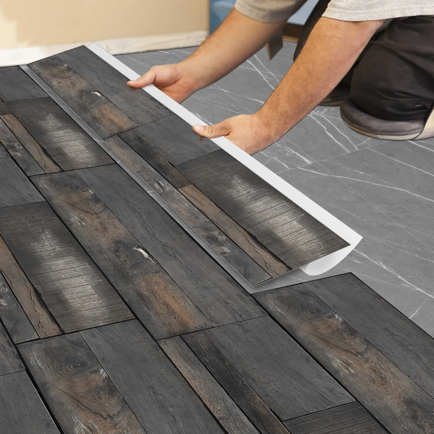 5 Sheets/10 Sheets Wood Grain Self-adhesive PVC Wallpaper, Waterproof Oil-resistant Contact Film, Floor Sticker Wallpaper, Easy to Apply and Remove, for Wall and Floor Decoration, Easy Installation, Durable and Stylish Design, 36 inchX 6 inch #TOP PICKS